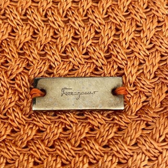 Salvatore Ferragamo Silk Knit Orange Tank Top Made in Italy - Picture 9 of 9